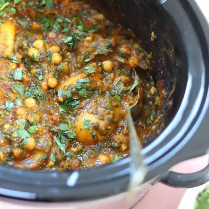 slow cooker chickpea and potato curry