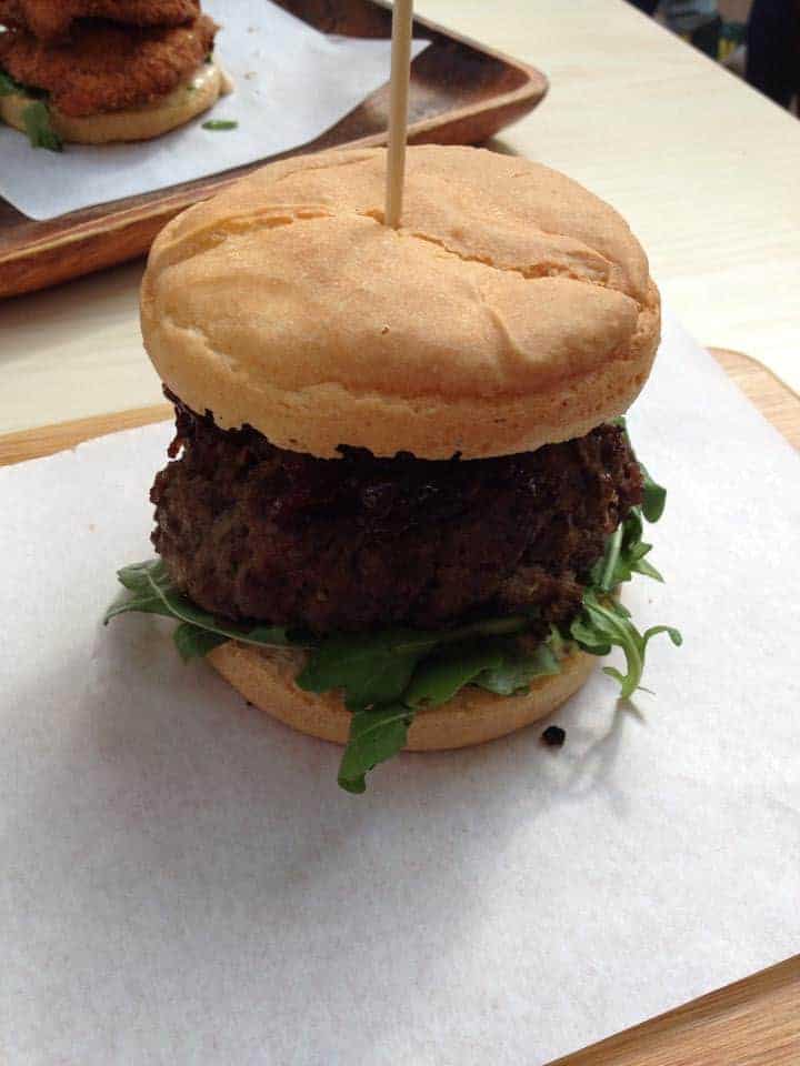 My gluten free venison burger from Vozars in Brixton.
