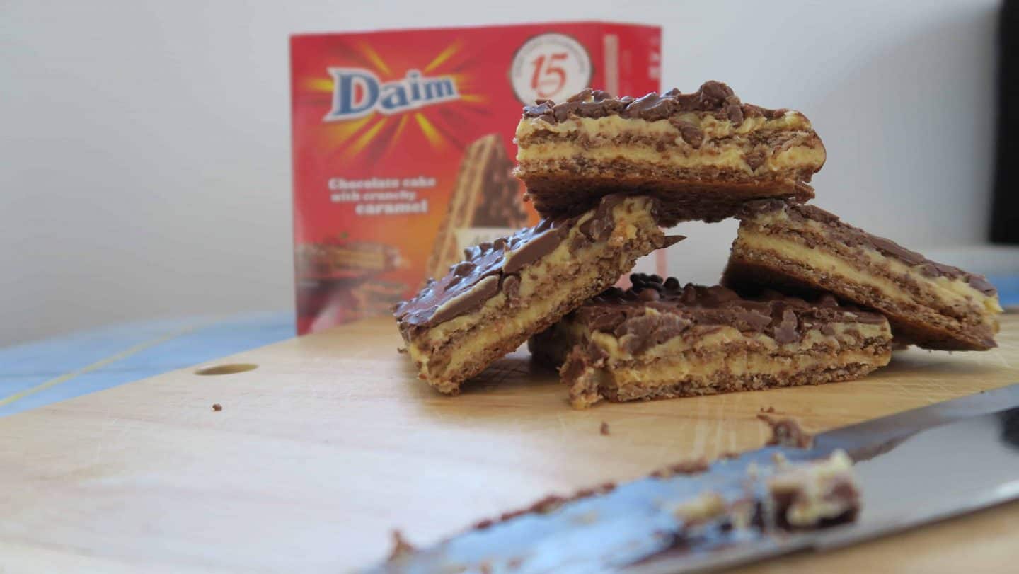 Gluten free Daim bar chocolate cakes from Almondy