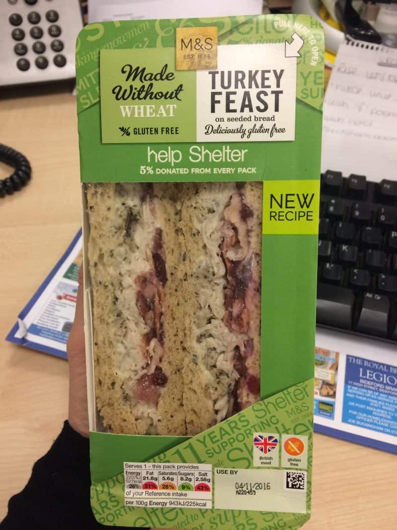 marks and spencer gluten free christmas sandwich