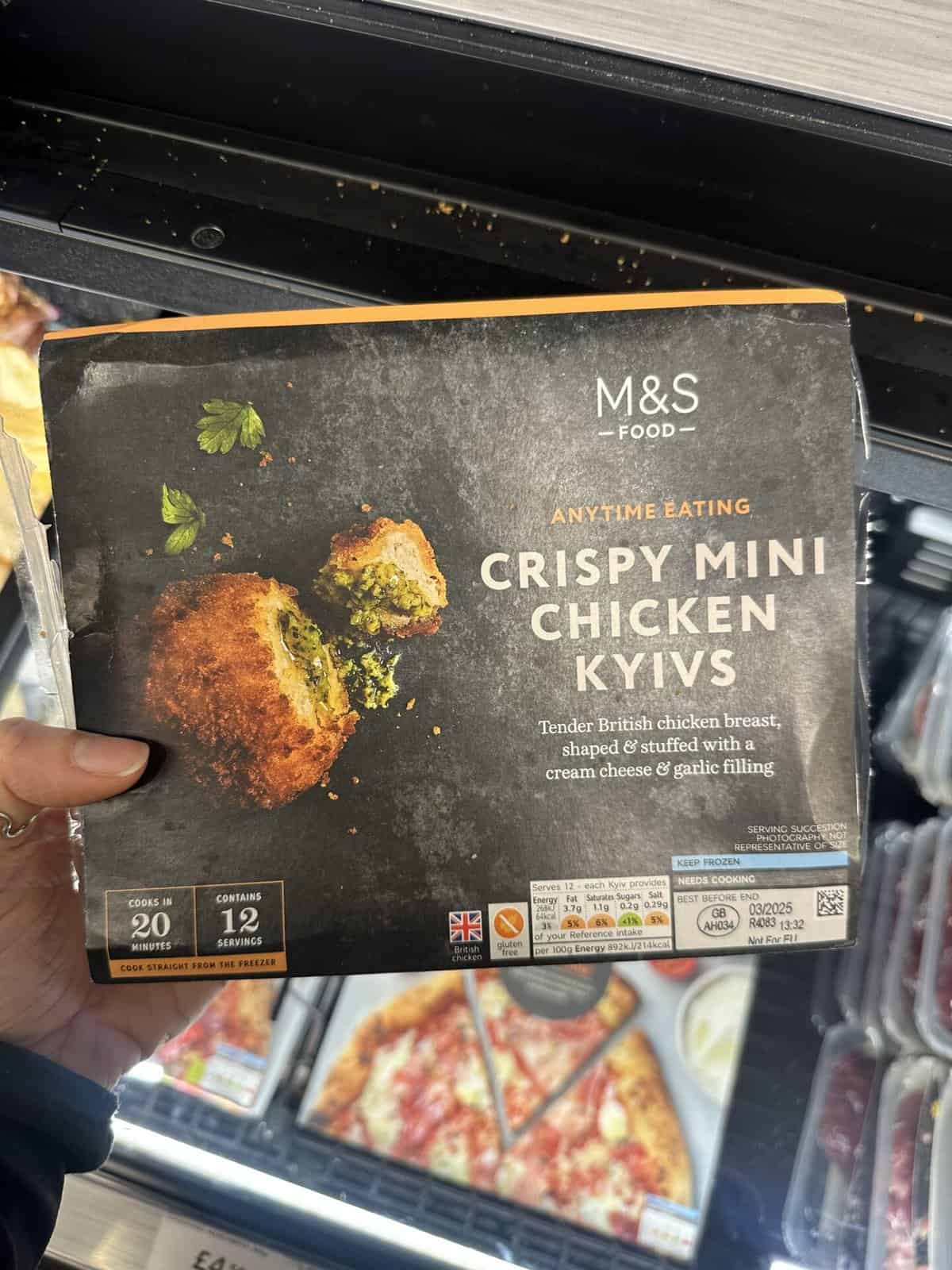 M&S frozen Crispy Mini Chicken Kyivs.
