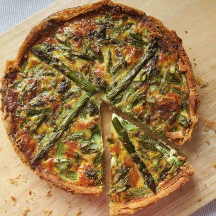 Gluten free brie and asparagus quiche
