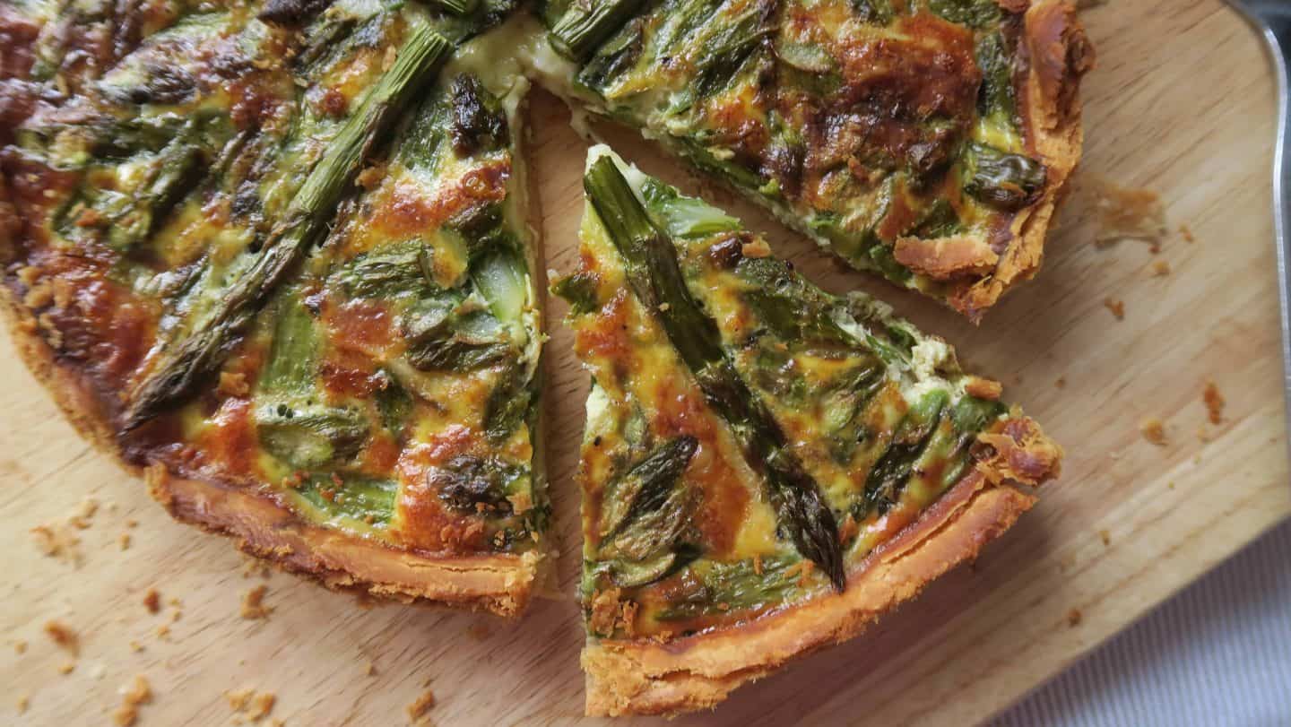 gluten free brie and asparagus quiche