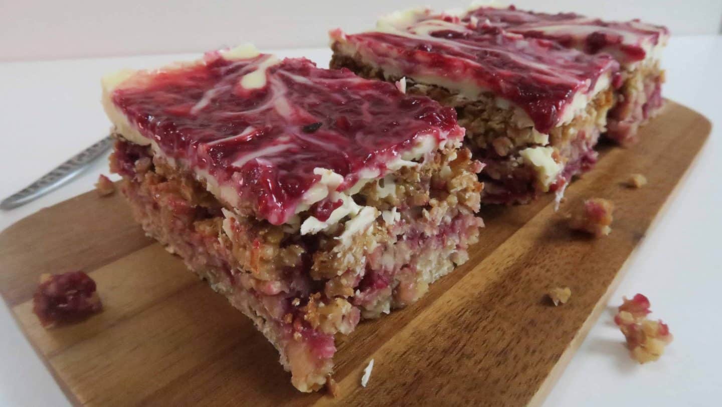 gluten free flapjack recipe white chocolate and raspberry flapjack