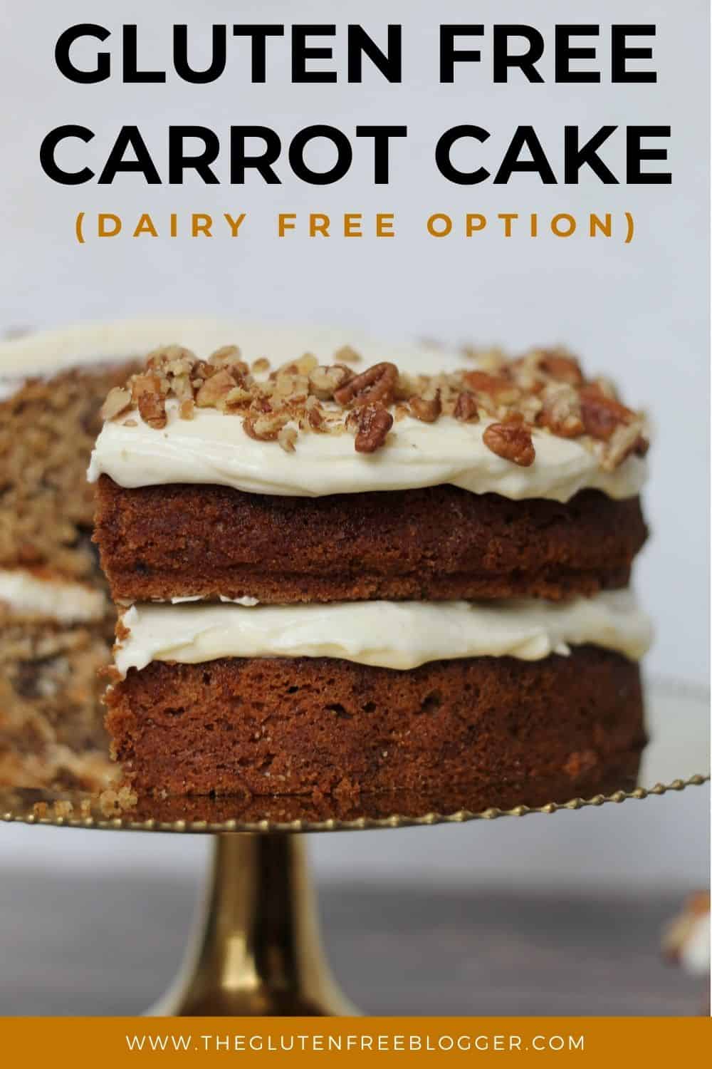 Gluten Free Carrot Cake Recipe (Dairy Free)