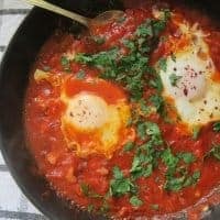 gluten free shakshuka baked eggs recipe