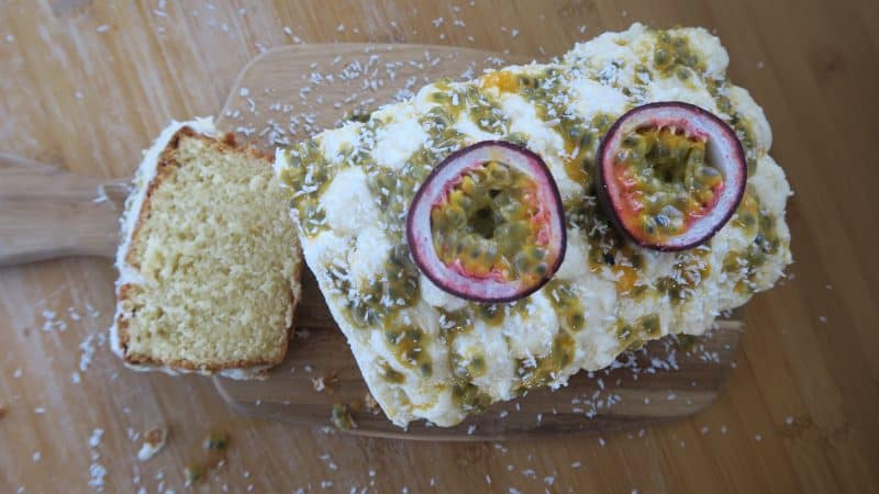 gluten free coconut and passionfruit loaf cake recipe 38