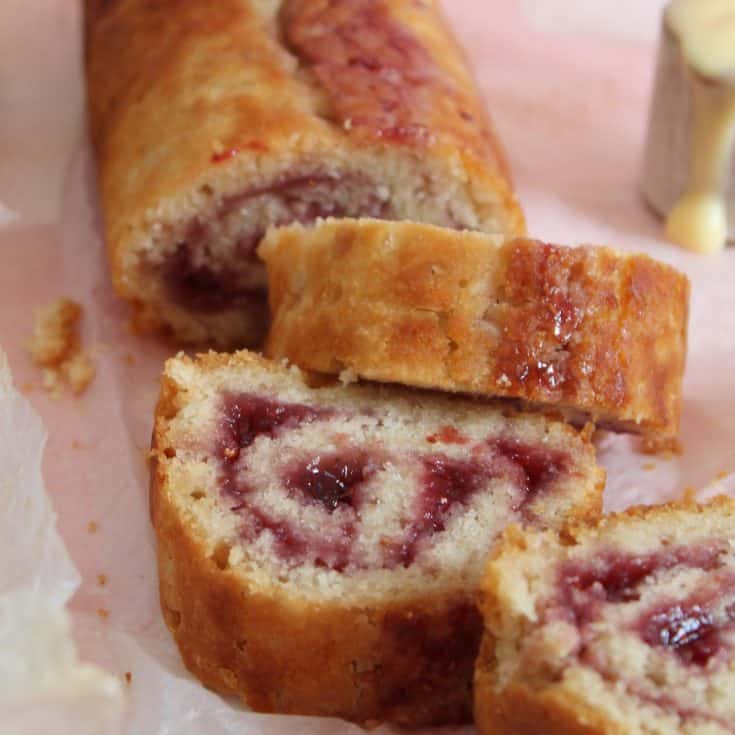 Gluten free jam roly-poly