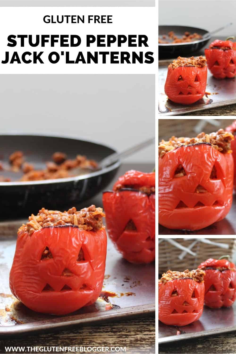 Halloween stuffed pepper jack o'lanterns
