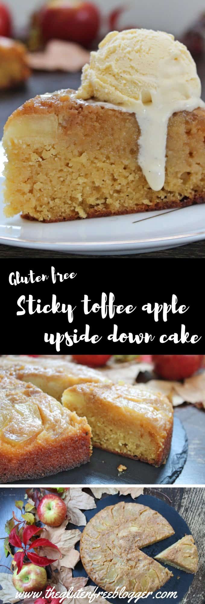 gluten free dessert - toffee apple cake - apple upside down cake - sticky toffee - gluten free dessert - coeliac