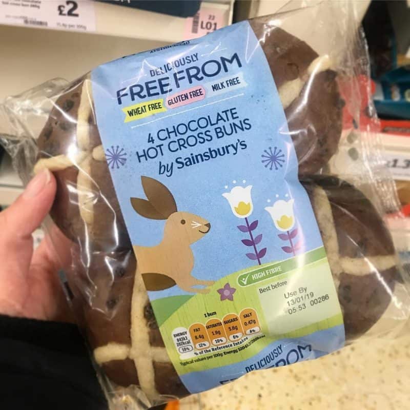 sainsburys gluten free dairy free chocolate hot cross buns