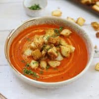 gluten free tomato soup with harissa