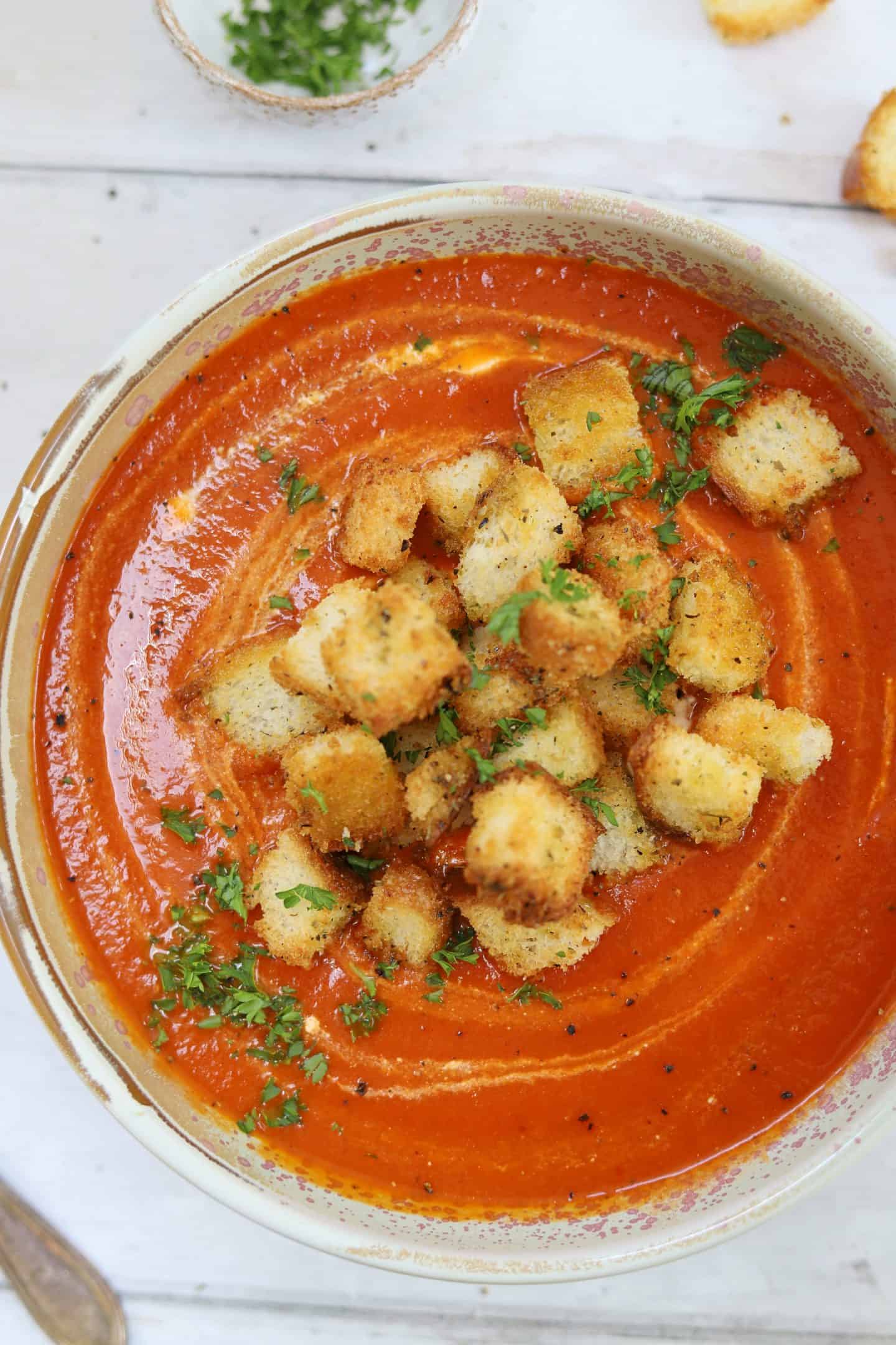 gluten free tomato soup with harissa 