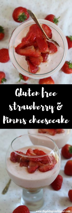 gluten free strawberry and pimms cheesecake pudding easy dessert