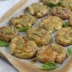 GLUTEN FREE SMASHED POTATOES WITH PESTO RECIPE