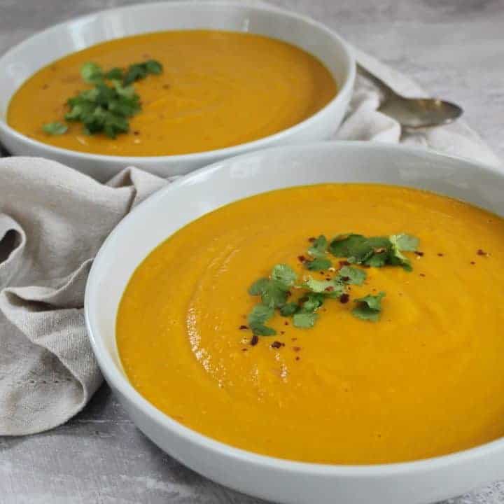 GLUTEN FREE CARROT AND GINGER SOUP DAIRY FREE VEGAN