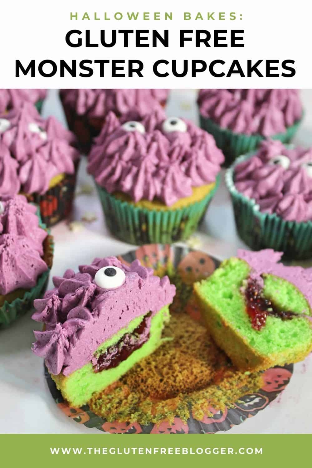 Halloween Monster Cupcakes with Gory Centres