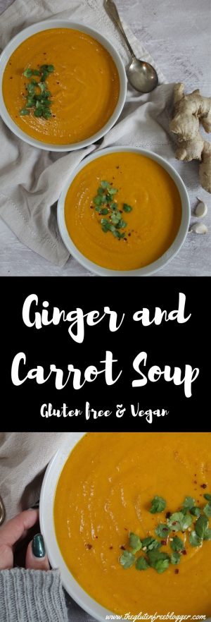 gluten free carrot and ginger soup vegan dairy free vegetarian lunch meal prep healthy soup recipe