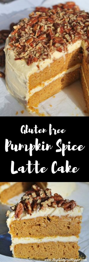 gluten free pumpkin spice latte cake recipe maple cream cheese frosting easy bake coeliac celiac psl