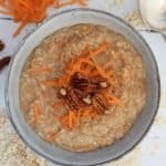 a bowl of carrot cake porridge.
