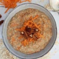 a bowl of carrot cake porridge.