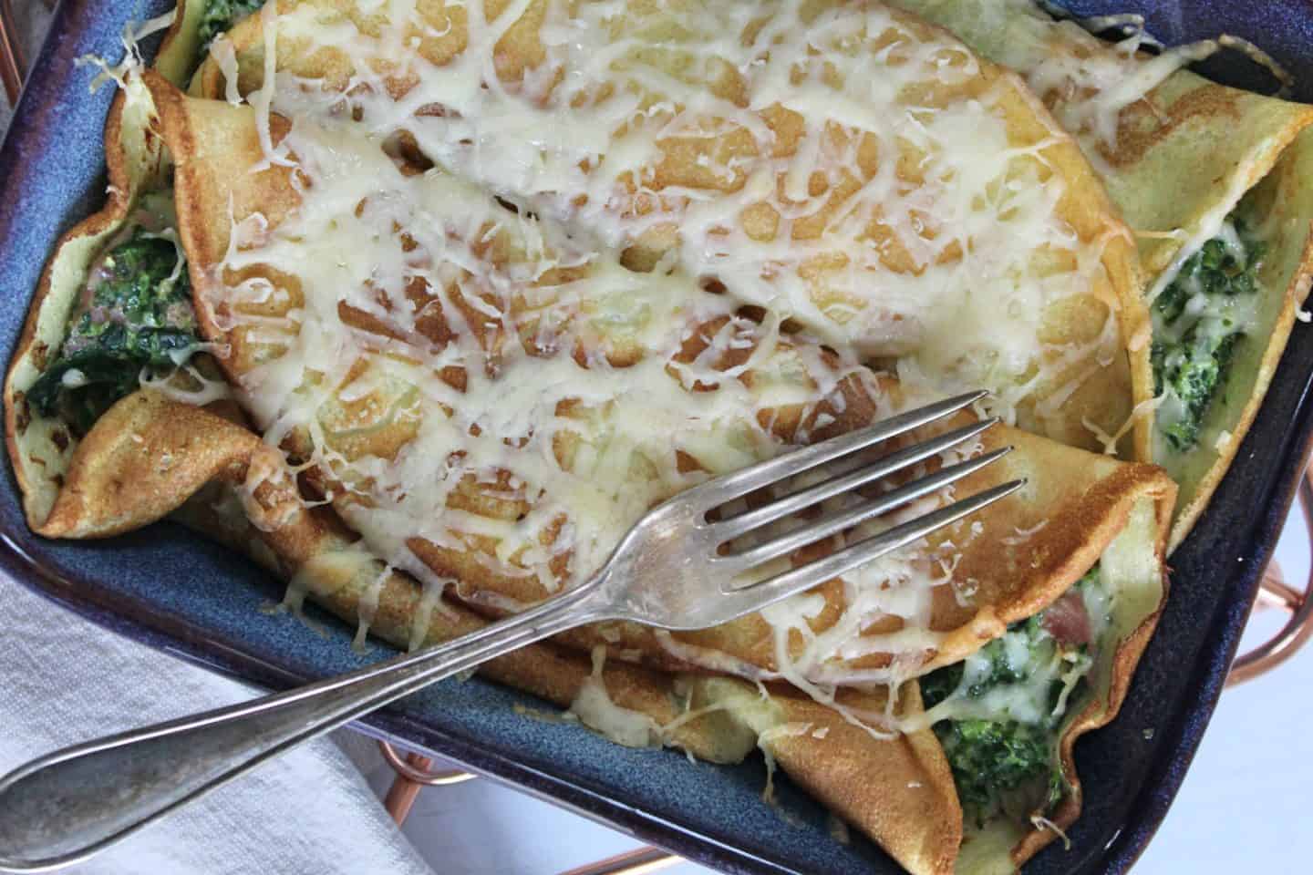 gluten free baked pancakes recipe cheese and ham