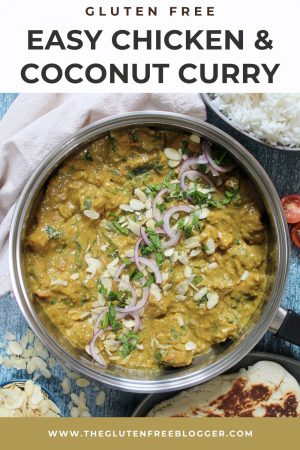 EASY GLUTEN FREE CHICKEN CURRY WITH COCONUT - DAIRY FREE OPTION, SUPER QUICK MEAL
