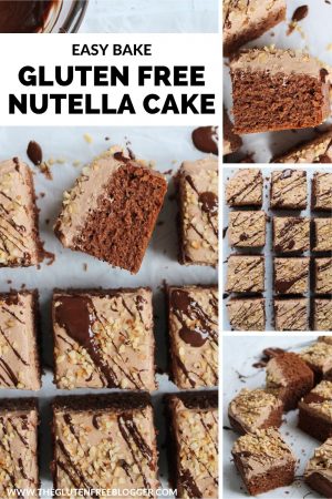 Gluten Free Nutella Cake Recipe - easy chocolate tray bake _ sheet cake bake