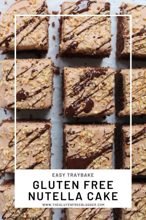 Gluten Free Nutella Cake Recipe - easy chocolate tray bake _ sheet cake bake