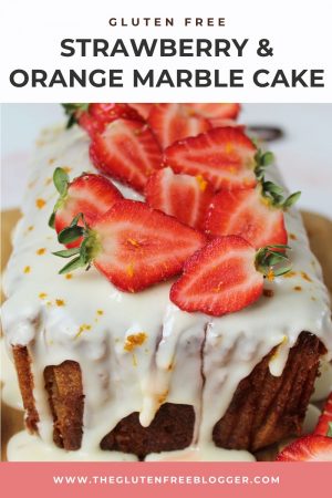 gluten free strawberry and orange marble cake loaf cake recipe baking coeliac