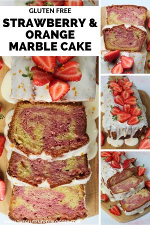 gluten free strawberry and orange marble cake loaf cake recipe baking coeliac