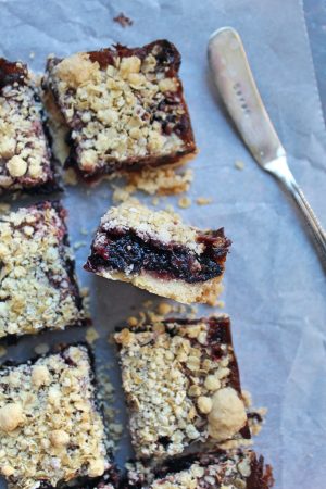 gluten free cherry and ginger oaty crumble bars
