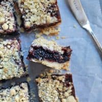 gluten free cherry and ginger oaty crumble bars