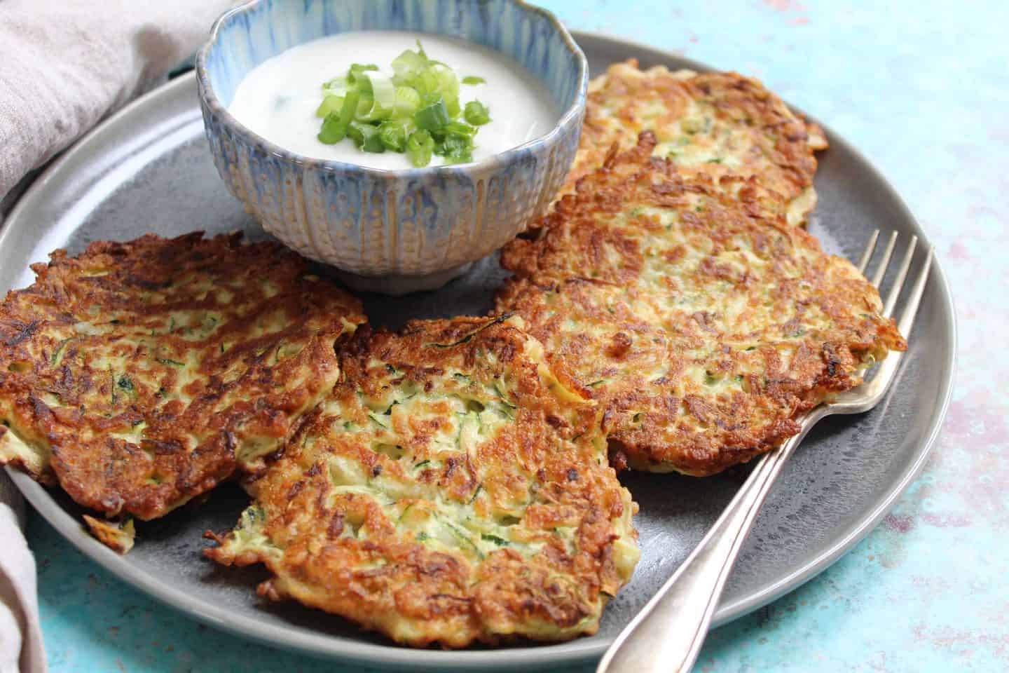 gluten free courgette and halloumi fritters recipe