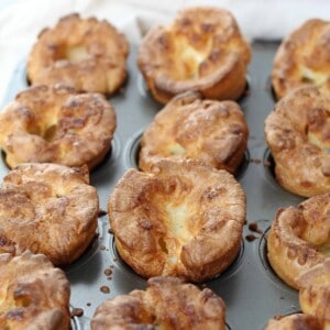 A tray of gluten free yorkshire puddings.