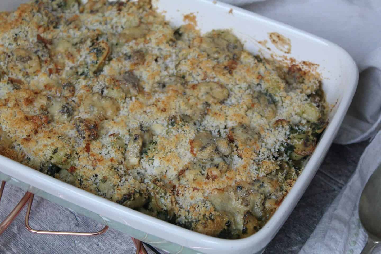 Blue Cheese and Mushroom Gnocchi Bake