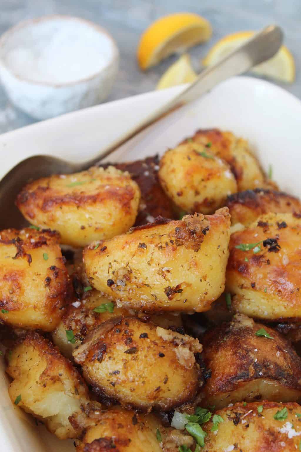 Crispy Garlic and Lemon Potatoes The Gluten Free Blogger