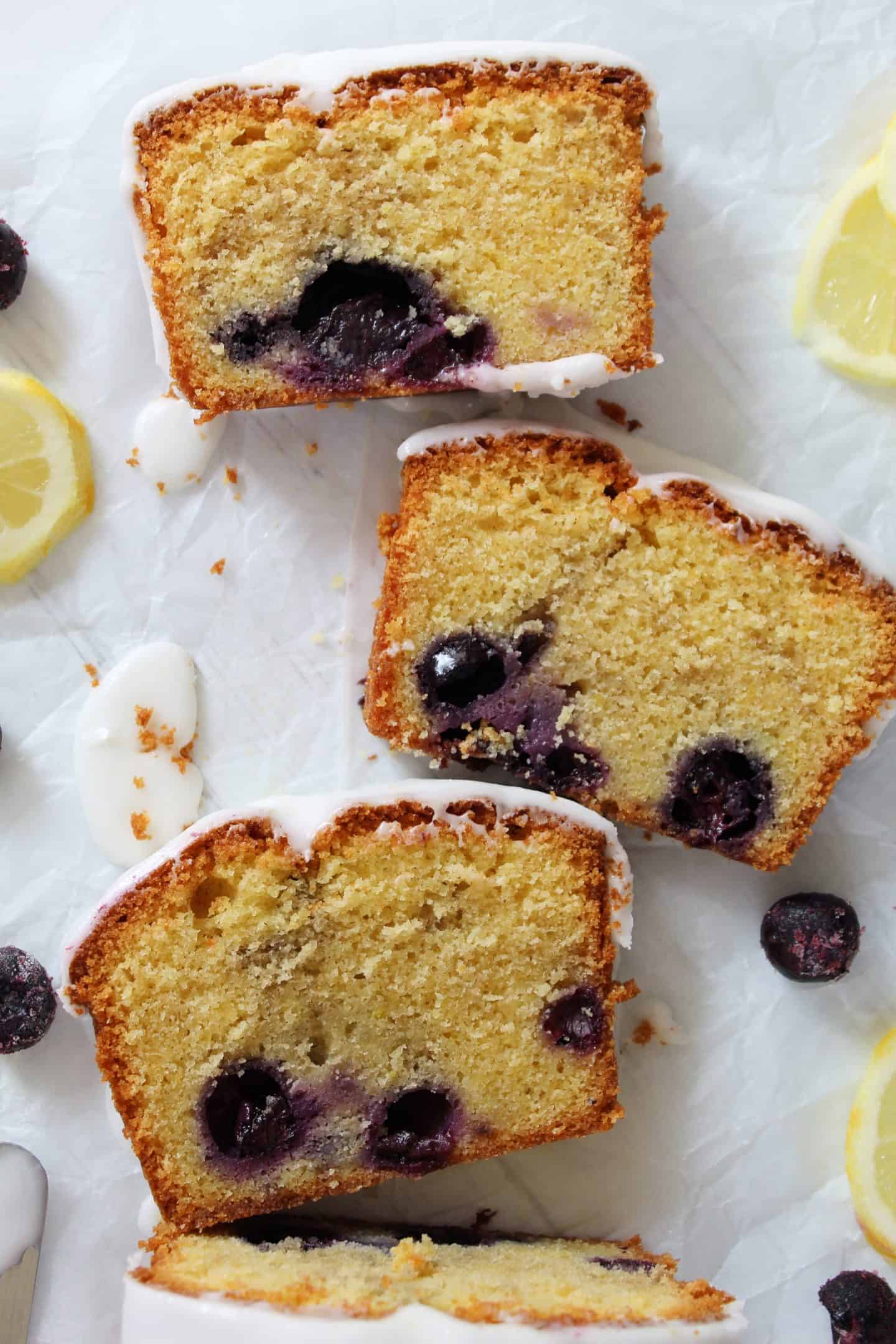 gluten free lemon and blueberry loaf