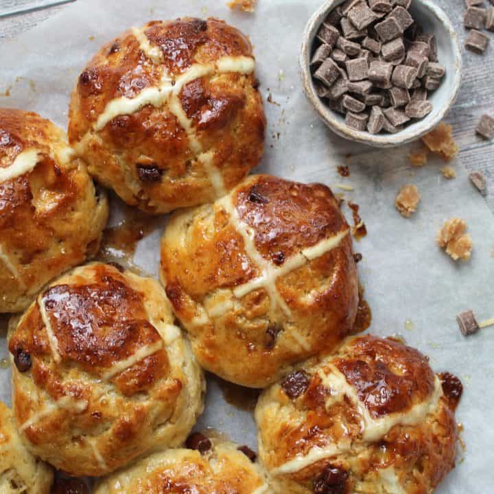 gluten free salted caramel hot cross buns