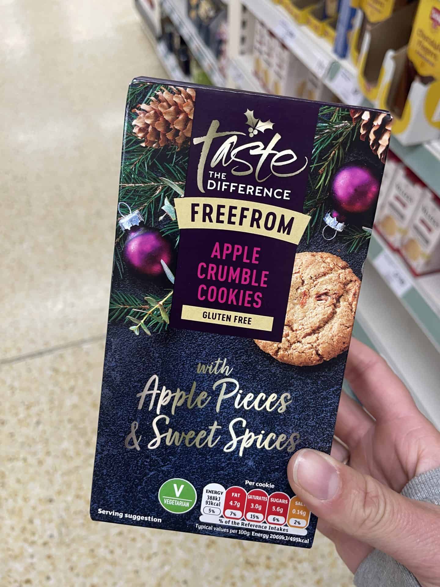 Sainsburys gluten free christmas food apple crumble cookies 