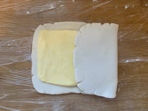 folding gluten free croissant dough