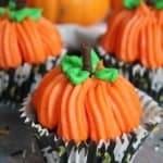Halloween pumpkin cupcakes.