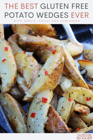 gluten free potato wedges with garlic and chilli
