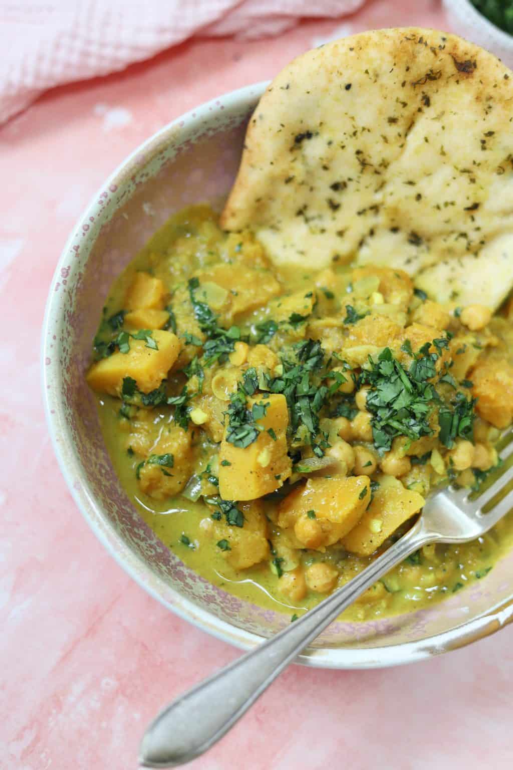 Butternut Squash and Chickpea Curry Gluten Free and Vegan