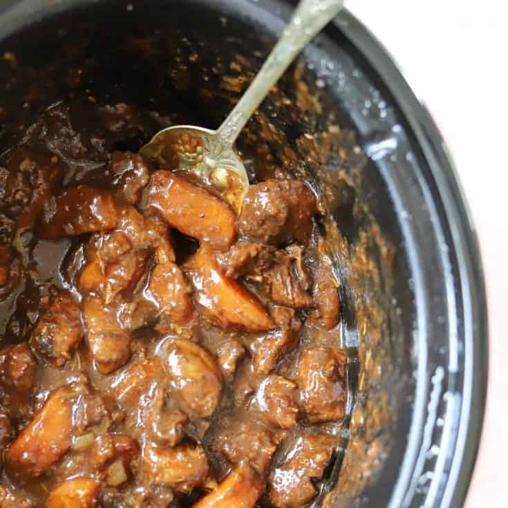 gluten free beef stew in the slow cooker