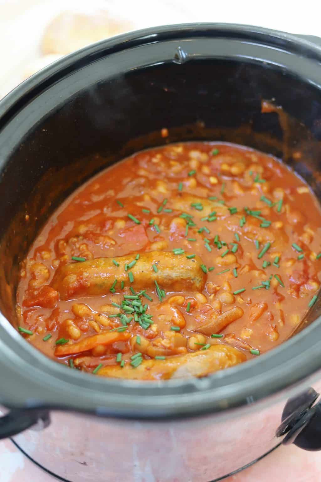 Slow Cooker Sausage and Bean Casserole (Gluten Free)