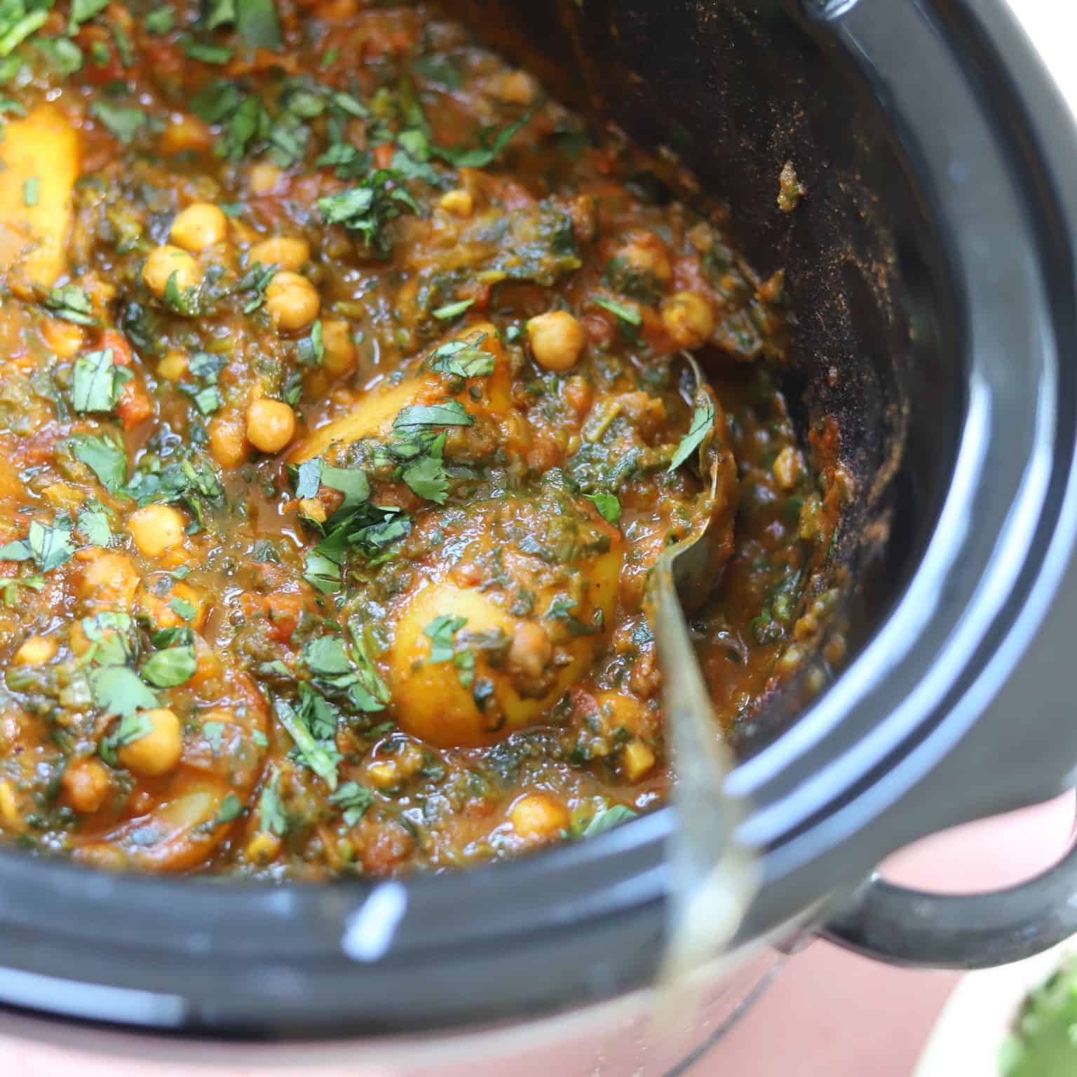 Slow Cooker Chickpea and Potato Curry (Gluten Free, Vegan)