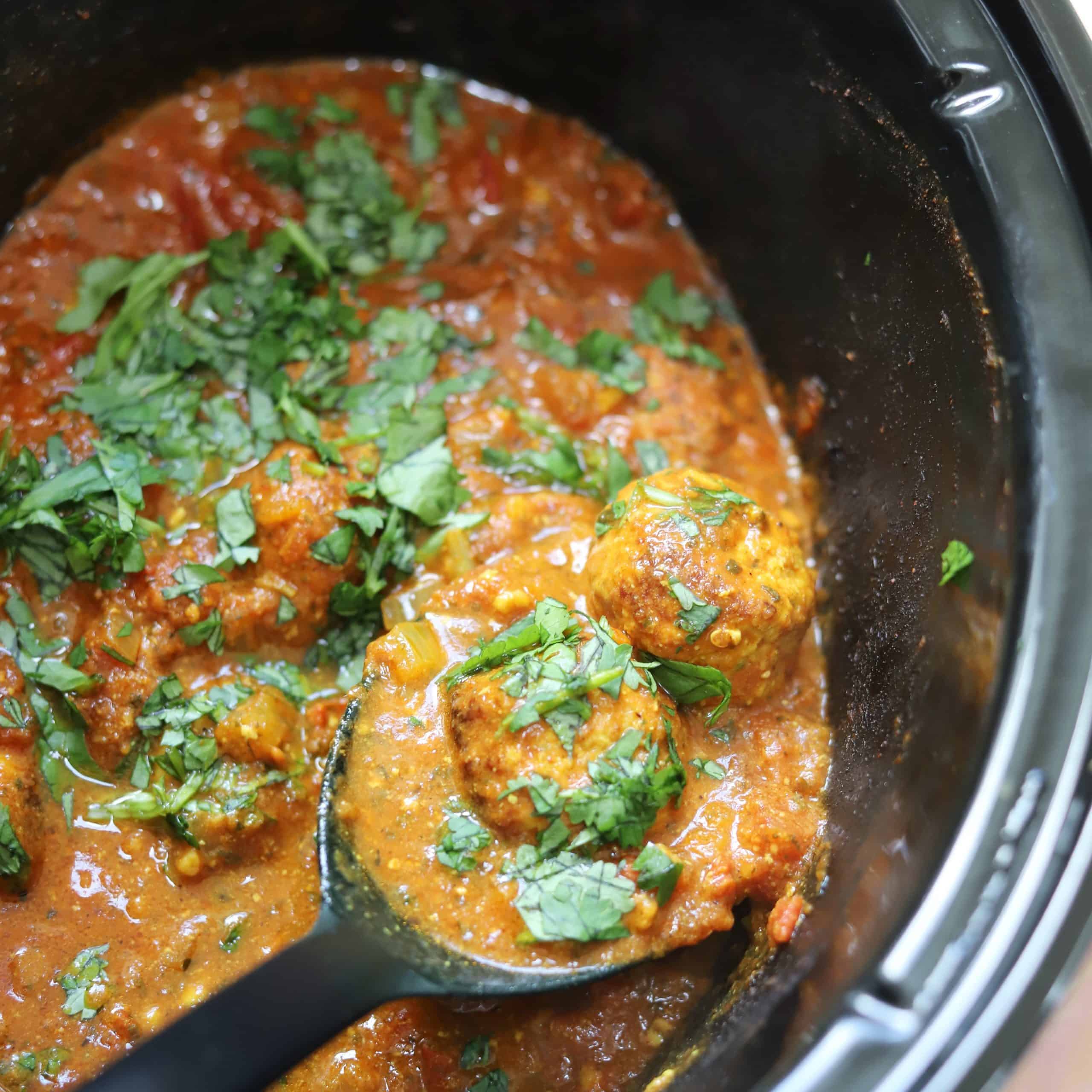 Slow Cooker Turkey Meatball Curry (Gluten Free, Dairy Free)