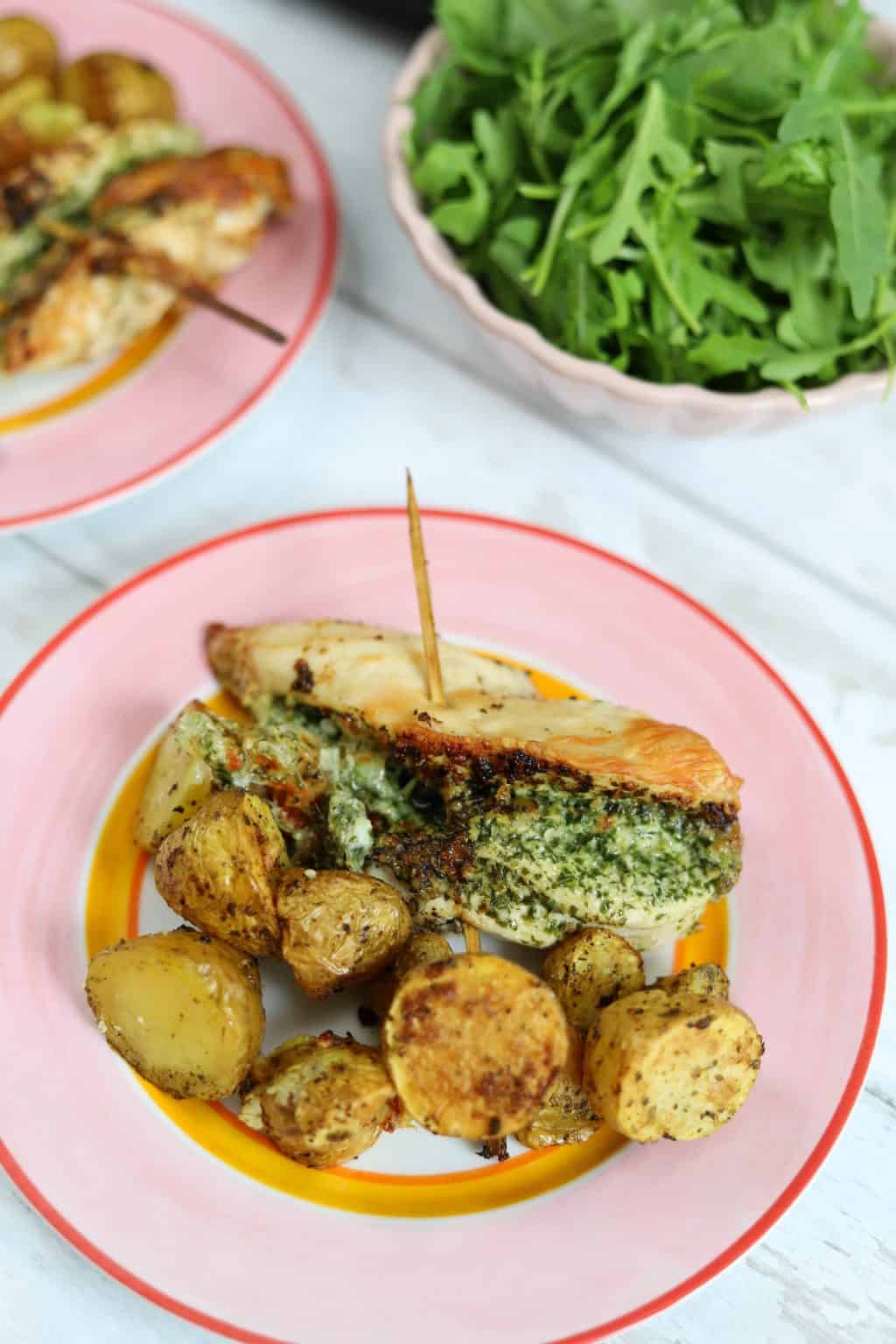 Air Fryer Pesto Chicken and Potatoes The Gluten Free Blogger