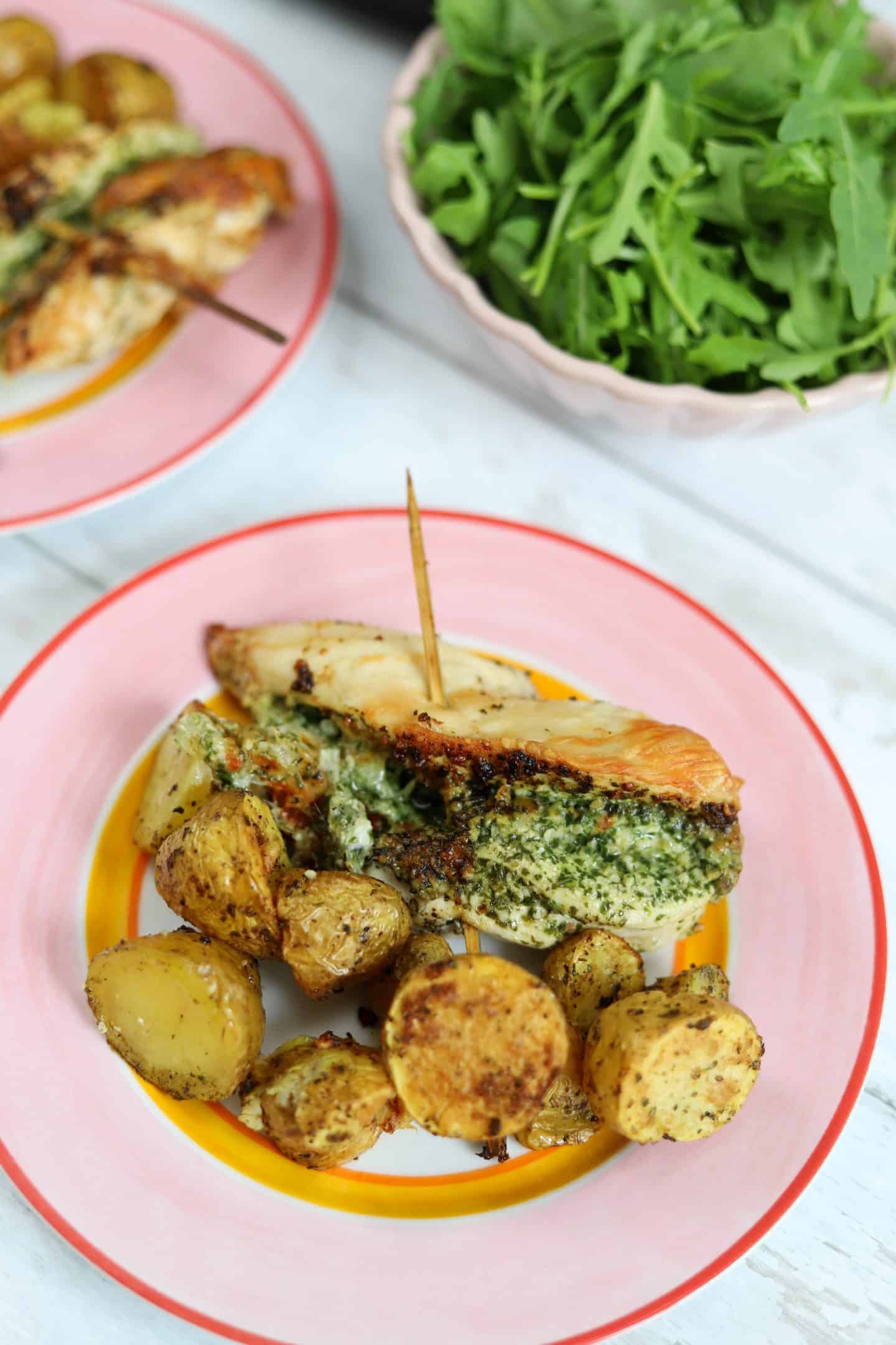 AIR FRYER PESTO CHICKEN AND POTATOES